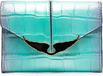 Zadig&Voltaire Borderline metal-wings wallet - women - Calf Leather - One Size - Blue