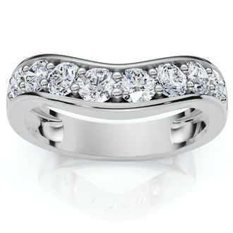 Pompeii3 5/8Ct Diamond Curved Wedding Anniversary Band 14k Gold Lab Grown