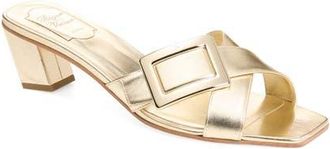 Roger Vivier Crossover Slide Sandal in Oro Chiaro at Nordstrom, Size 11.5Us