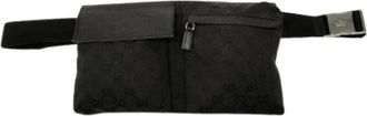 Gucci Pre-owned GG Canvas Double Pocket - Dames - Vintage Heuptassen - Zwart - ONE Size - Vintage