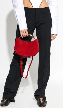 Moschino Suede Handbag, Womens, Red