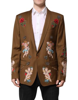 Dolce & Gabbana Brown MARTINI Single Breasted Coat Mens Blazer