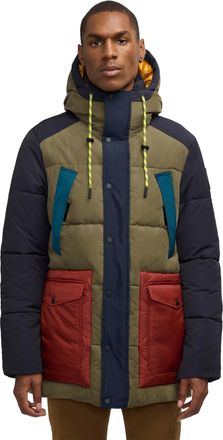 Scotch & Soda Scotch & Soda Mens Arza Mixed Media Quilted Parka With Adjustable Hood