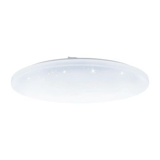 Loops Wall Flush Ceiling Light White Shade White Plastic With Crystal Effect LED 36W