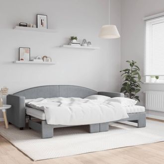 vidaXL Vidaxl - Sof&aacute; Cama Nido Con Colch&oacute;n Tela Gris Claro 80x200 Cm