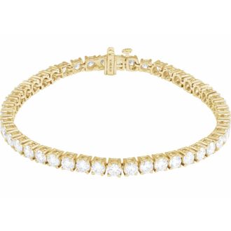Diamond2Deal 14k Yellow Gold 8 CTW Lab-Grown Diamond Line Bracelet 7