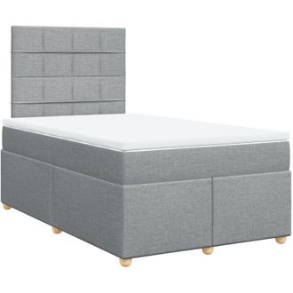 vidaXL Vidaxl - Cama Box Spring Con Colch&oacute;n Tela Gris Claro 120x190 Cm
