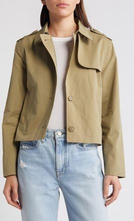 Frame Denim Short Trench Jacket in Khaki at Nordstrom, Size X-Large