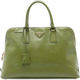 Prada Borsa a tracolla Lux Promenade grande in pelle Saffiano 2010-2025 - Verde