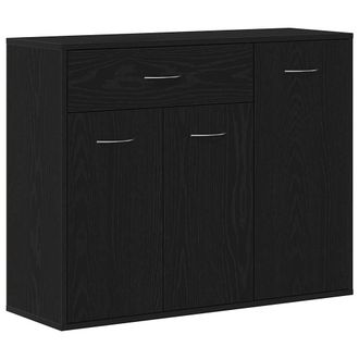 vidaXL Vidaxl Credenza Rovere Nero 88x30x70 Cm In Legno Multistrato