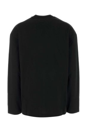 Jil Sander Womens Black Cotton T-Shirt 001 Exterior Exterior: T-shirts And Polos