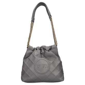 V&deg; 73 Leren en imitatie leren tas - Dames - Schoudertassen - Grijs - ONE Size - Leer - Tassen