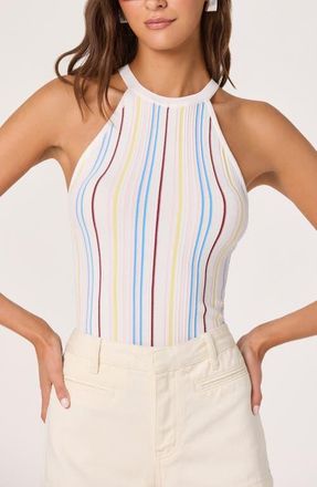 ASTR the Label Betia Stripe Sweater Tank in White Multi Stripe at Nordstrom, Size X-Small