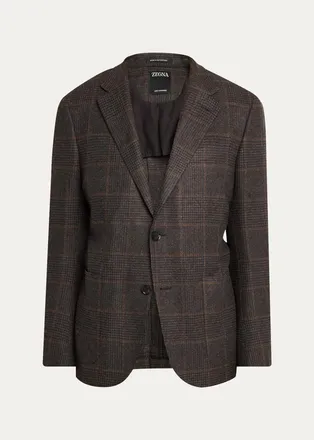Ermenegildo Zegna Mens Oasi Cashmere Plaid Single-Breasted Sport Coat