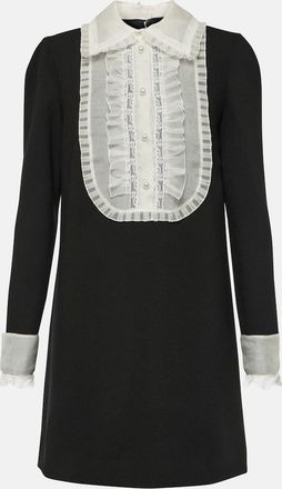 Dolce & Gabbana Organza-trimmed crepe minidress