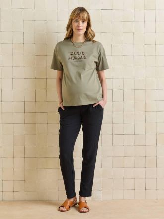 Vertbaudet Umstandshose aus Baumwoll-Musselin schwarz