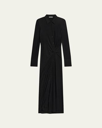 Helmut Lang Twisted Long-Sleeve Shirtdress