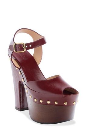 Chlo&eacute; Meret Platform Sandal in Burnt Purple at Nordstrom, Size 39