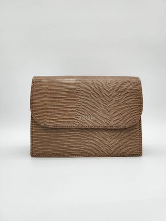 Jen & Co. Womens Crocodile Embossed Crossbody Purse In Taupe
