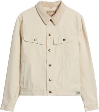 Schott NYC Cotton Canvas Trucker Jacket in Off White at Nordstrom, Size Xx-Large
