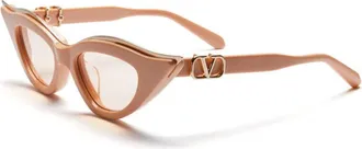 Valentino V - GOLDCUT - II Nude Anti Reflective Cat Eye Ladies Sunglasses VLS-114 C 49