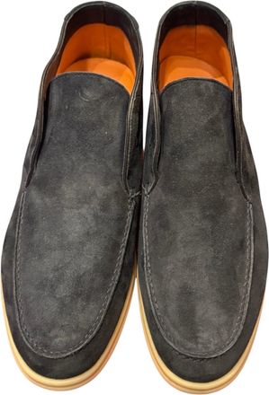 Andrea Ventura Suede High Loafers W/ Rubber Soles
