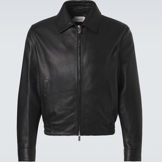 Versace Leather blouson jacket