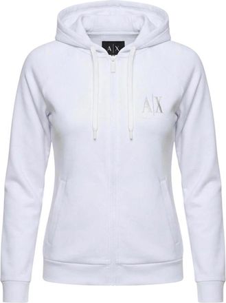 A|X Armani Exchange Fleecejack met rits in gemengde stof - Dames - Hoodies - Wit - XS - Polyester - Hoodies & sweatvesten