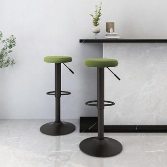 vidaXL Vidaxl - Taburetes De Cocina 2 Unidades Terciopelo Verde Claro