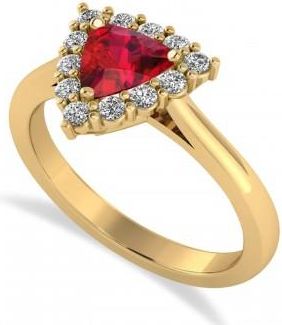 Allurez Diamond & Ruby Trillion Cut Ring 14k Yellow Gold (1.79ct)