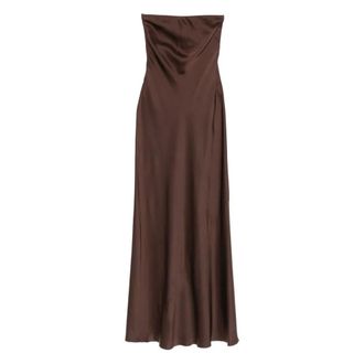 Forte_Forte Kleedjes, Dames, Bruin, S, Satijn, 14555 My Dress