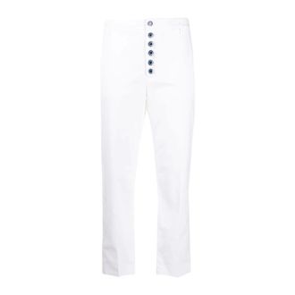 Dondup Cropped Trousers, female, White, Size: W28 Nima Cropped Trousers