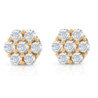 Pompeii3 1/8Ct Diamond Studs Womens Earrings 10k Yellow Gold