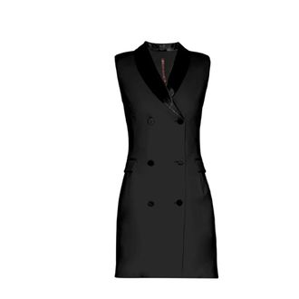 Manila Grace Kleedjes, Dames, Zwart, M, Dubbelbreasted Jurk