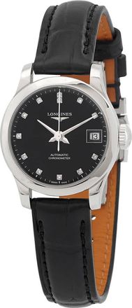 Longines Record Automatic Diamond Black Dial Ladies Watch L23204572