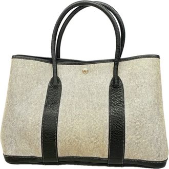 Herm&egrave;s Black Toile H Tote Bag (Pre-Owned)