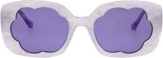 Florence By Mills 57mm Rectangular Sunglasses in Pearl Purple at Nordstrom Rack