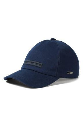 Ermenegildo Zegna Light Taupe Cotton Baseball Cap in Dark Indigo Blue at Nordstrom, Size Medium