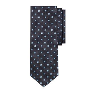 Brooks Brothers Micro Floral Zijden Stropdas - Heren - Accessoires - Blauw - Maat: ONE Size Zijde