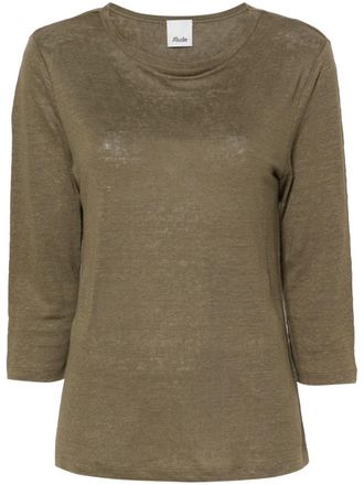 Allude boat-neck linen jumper - women - Linen/Flax - S - Green