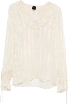 Pinko Blouses, female, Beige, Size: XS Swan Blouse