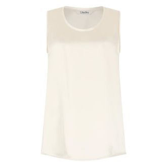 Max Mara Satin Top - female - Max Mara - Sleeveless Tops - Beige - S - Tops
