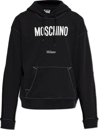 Moschino Hoodies & sweatvesten, Heren, Zwart, S, Katoen, Hooded Sweatshirt