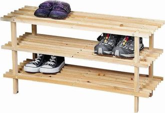 KESPER Mueble Para Zapatos Beige Dise&ntilde;o Abierto Tres Niveles