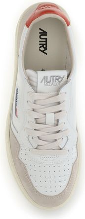 Autry Mens Sneakers Medalist Low White-Pumpkin Trainers White/pumpkin