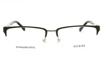 Guess GU50191 Rectangular Metal Eyeglasses - Brown