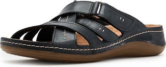 Clarks Cecily Slide Womens Sandals Black Leather : 9.5 B - Medium