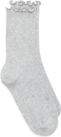 Nordstrom Lettuce Edge Quarter Crew Socks in Light Grey Heather at Nordstrom, Size 9-11