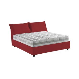 Dmora Dmora - Cama Matrimonial Dmelott, Cama Contenedor Con Revestimiento De Tela, 100% Made In Italy, Apertura Frontal, Con Colch&oacute;n 140x190 Cm Incluido, Ro