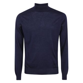 Gran Sasso Coltrui met lange mouwen - Heren - Truien - Blauw - Maat: L Wol